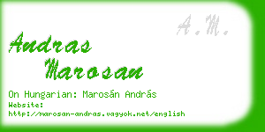 andras marosan business card
